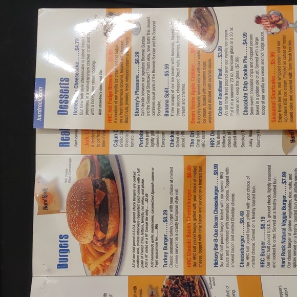 USED HARD ROCK CAFE MENU 2001 HAS WEAR AS SEEN IN PHOTOS - Picture 5 of 11